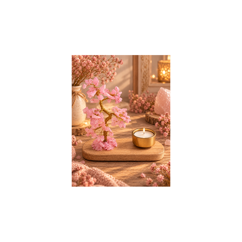Arbre du bonheur Quartz rose