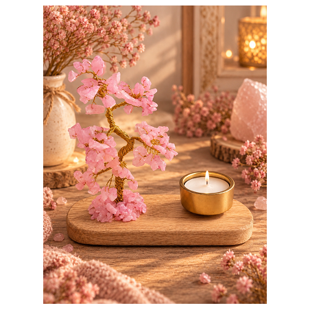 Arbre du bonheur Quartz rose