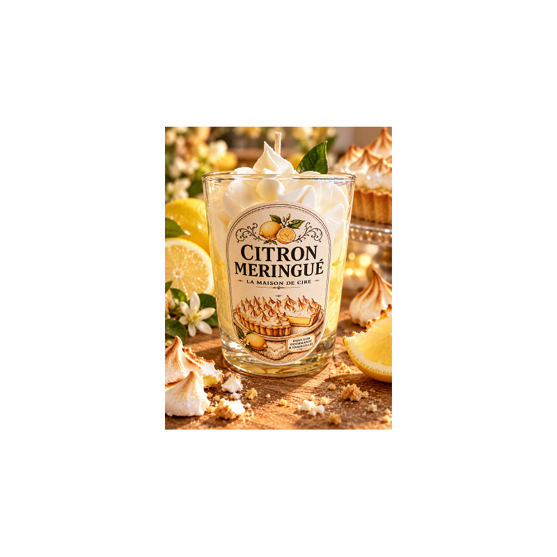 bougie chantilly artisanale citron meringué
