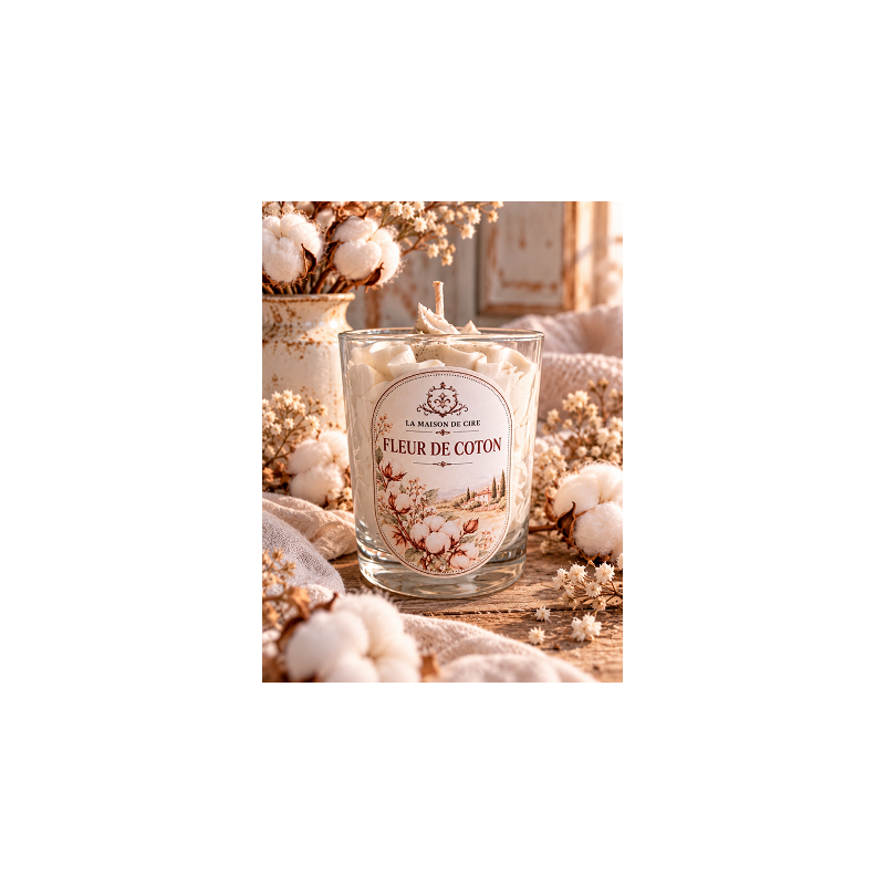 bougie chantilly artisanale fleur de coton