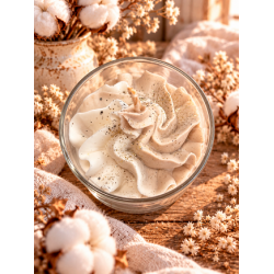 bougie chantilly artisanale fleur de coton vue du dessus
