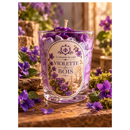 bougie chantilly artisanale violette des bois