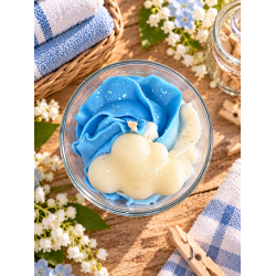 bougie chantilly artisanale linge frais vue du dessus