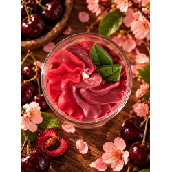 bougie chantilly artisanale cerise noire vue du dessus